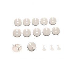 G-MOTIONS Jeu de cache prise + clés adaptable porte clés/Protection prise bébé électrique (12 caches prise + 4 clés)