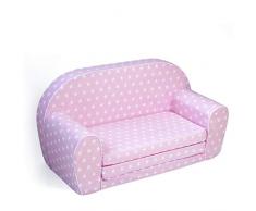 MuseHouse Canapé enfants | Sofa-Light Enfants | Enfant dans le fond pliable Canapé 2 en 1 et lit | 0-4 ans (PINK-MHS125A)