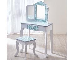 Coiffeuse enfant Teamson bois table maquillage miroir tabouret fille TD-11670C