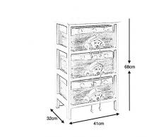 Commode pour enfant 3 tiroirs en bois et corde