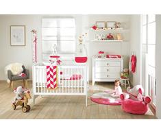 NOUKIES Range-Pyjama Framboise/Grege/Blanc Motif Anna/Pili