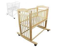 Monsieur Bébé ® Berceau 40 x 80 cm - Mode bascule ou roulette - Deux coloris - Norme NF EN1130-1 et 2
