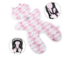 Coussin Poussette Bebe pour été Assise Universelle Respirant Universelle Bébé Coussin de siège pour Poussette-Garder Bébé Cool (Rose-A)