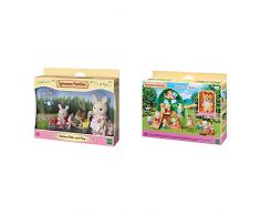 SYLVANIAN FAMILIES-Le Tricycle et Mini Voiture bébés poupées et Accessoires, 5040, Multicolore, Norme & La cabane Luke bébé écureuil Roux Mini-Univers, 5318, Multicolore