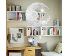 Zhanying G4 Chambre d'enfant Chambre à Coucher Salle à Manger Lustre Étoile/Lune créative Combinaison de lumière Chaude et rêveuse (Couleur : AC 220V, Taille : Blanc Froid)