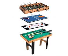 Homcom Table Multi Jeux 4 en 1 babyfoot Billard air Hockey ping-Pong avec Accessoires MDF Bois 87 x 43 x 73 cm