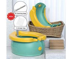HJJGRASS Pot Deluxe Bébé, Toilette Petit Portable pour Enfants Pliant Femme Bébé Voyage Out Car, Toilettes Banana Toilettes Pot Bébé,Vert
