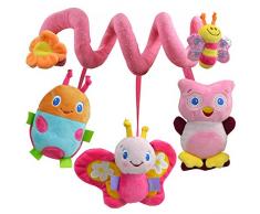 Kentop Jouets Pendentif Spirale danimaux pour Berceau Poussette Chariot Jouet Abeille Peluche, 25 cm