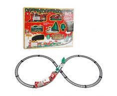 Enfants Petit Train Piste Jouet Voie ferrée Ensembles Train miniature alimenté par batterie Train léger électrique Musique de Noël