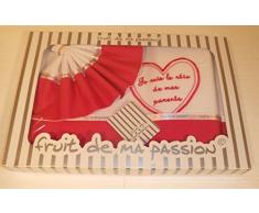 Coffret parure ensemble draps BERCEAU NACELLE COUFFIN bebe 3 pièces - Idee cadeau naissance CN3P-PB-BcFu-RV NISSANOU