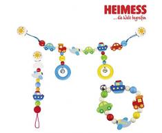 Heimess Lot de 3 en bois, chaine poussette + attache tetine + hochet, Fabriqué en Allemagne