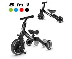 Inconnu besrey 5 en 1 Tricycle Vélo Enfant Tricycle Bébé Tricycle Évolutif pour Enfant Vélo Draisienne Vélo sans Pédale pour Bébé 1-4 Ans,Noir