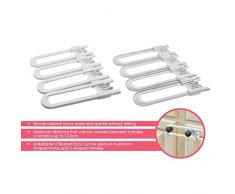 NUOLUX Pack de 4 loquets de coffret de sécurité enfant pour bébé sécuritaire cuisine placard serrure en forme de U