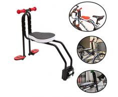 Yavso Siege Velo Enfant Avant, Sécurité Siège de Vélo Avant avec Accoudoir et Pédale pour Enfant de 2 à 6 Ans, Max 50KG