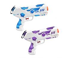aovowog Pistolet à Eau pour Enfants Blaster Jeu de Plein Air Dété Piscine Plage Jouet Cadeau pour Enfant[Lot de 2 ]