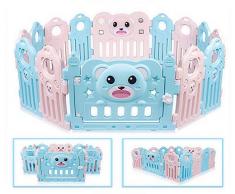 Parc Bébé, Barrière de Securité Enfant, Modulable, Plastique, Protection de Porte Pour Les Grands Jeux Evolutifs, 14 Panneaux, pour 6-36 Mois