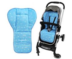 NEWSTYLE Coussin Poussette Bebe,Universelle bébé Poussette Assise Liner Infant Coussin de siège de Voiture - Convient pour Quatre Saisons (Bleu)