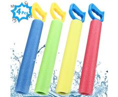 joylink Pistolet à Eau en Mousse, Pistolet à Eau Étirer en Mousse Jeux de pour Garçons Filles Adultes - 4 Pcs