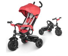Inconnu besrey 4 en 1 Tricycle Evolutif Poussette Vélo Walker. Roues Silencieuses et Anti-Pincement. avec la Tige-Poussoir Directionnelle. 1-6 Ans. Rouge.