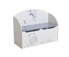 Demeyere 341221 Bear Coffre à Jouet Bois MDF Blanc/Gris 69,3 x 29,3 x 54,3 cm
