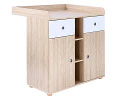 Infantastic à langer commode meuble enfant bébé avec 2 Armoire Env. 90/69/92 cm couleur hêtre
