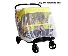 Bclaer72 Moustiquaire pour poussette double Tandem, Poussette Tandem, Filet de bébé, Accessoires de poussette, Moustiquaire pour poussette double bébé, Housse de poussette Tandem, blanc, Taille unique