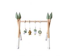 HB.YE Portique d’Éveil en Bois pour Bébé Fille Garçon Gym d’activite Centre avec 4 Anneaux de Dentition Suspendus et Housse Protection de Pied - Bonbons #19