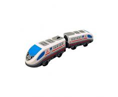 Hearthrousy Train Modèle pour Enfants Train Electrique Grande Vitesse Jouet Locomotive Compatible Voie en Bois pour Garçon Fille