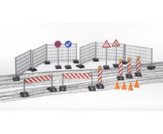 Bruder - 62007 - Véhicule Miniature - Access de Chantier - Panneaux de Signalisation, Plots