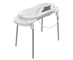 rotho babydesign Ensemble Top Xtra Line (Baignoire Jumeaux Transat de Bain Ergonomique Pied de Baignoire Tuyau de Vidange) Blanc