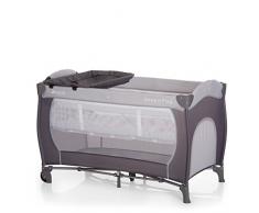 Hauck/ Sleep N Play Center/ lit parapluie 7 pièces/ jusquà 15 kg/ avec deux niveaux nouveau-né, table à langer, roulettes, matelas, ouverture, sac/ pliable, hauteur réglable/ Stone (Gris)