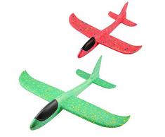 Feelairy 2 pièces Enfants Mousse Avion Planeur 13,5 Pouces, modèle en polystyrène, Main davion léger jetant Jouet de Jeu de Sport en Plein air, Cadeaux davion pour garçons Filles