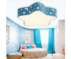Azanaz LED Plafonnier Chambre à coucher moderne minimaliste Lumière Lampe pour enfant à LED romantique avec des étoiles et un design de lune Pentagonal Étoiles Modèle (Bleu)