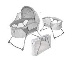 Fillikid - Berceau Balancelle Bébé & Berceau de Voyage Pliant, Surface de Couchage 90 x 40 cm/Portable avec Capote, Moustiquaire, Sac de Transport - Gris