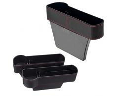 Zunbo Lot de 2 Boîte de rangement pour Siège Écart de Voiture, Organisateur Poche Latérale de Console de Siège pour Clé, Téléphone, Portefeille, Lunettes de soleil