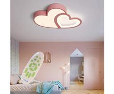 Lampe De Bébé LED Moderne Bande Dessinée Plafonnier Creative Chambre Denfants Design Acrylique Abat-Jour Lampe De Plafond Pour Chambre Denfant Chambre Dimmable Avec Lustre Fille À Distance,Rose