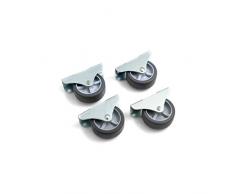 design61 4 x Bac à roulette fixe Lit Rouleau meubles meubles roues 50 x 19 mm avec souple chappe