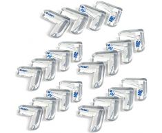 Protège Coins et Protecteurs de Bord, Coins de Sécurité Doux Sphériques Transparents pour Bébé, 20 Pièces Ruban Adhésif 3M Auto-Adhésif pour Coins de Table et de Mobilier (Forme de L)