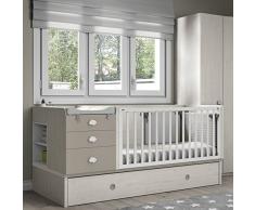 Meubles ROS Lit bébé évolutif - 98,6x203,8x104,6 cm - Chêne/Terre