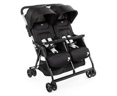Chicco - Poussette Double Ohlala Twin - Pliage à une main et compacte - Black Night
