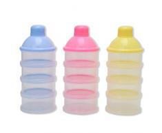 Angelliu Doseur De Lait en Poudre,récipient Transparent pour Nourriture 4 Compartiments 1pc(Couleur Aléatoire)