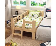 JYXZ Lit bébé en Bois Massif de pin - 150cm * 70cm * 40cm Se transforme en lit Junior avec Garde-Corps/lit bébé