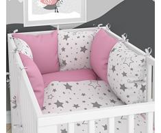 Tour de lit Lot de 6 coussins avec housses Pour lit de bébé 60 x 120 cm