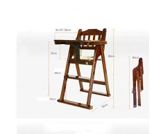 Chaise Haute avec Plateau, Chaises Hautes De Bébé Multifonctions en Bois Massif, À Partir De 7 Mois - 5 Ans, Siège D'appoint Pliant Portatif (Couleur : Varnish Color)