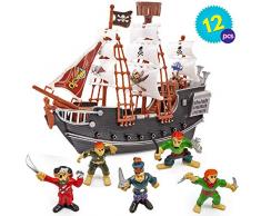 THE TWIDDLERS Bateau Pirate avec Figurines | Jouet pour Les Passionnés De Pirates, Cadeau D’Anniversaire, des Heures De Plaisir Et De Divertissement, Activité Jouet Dintérieur Extérieur pour Enfants