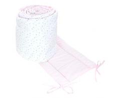 TupTam Tour de Lit Bébé Long Rembourré Protection, étoiles Blanc/Rose, 360x30 cm (Lit 120x60 cm)