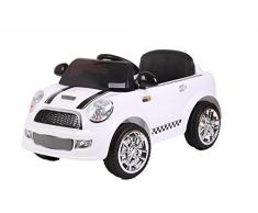 UK Balade électrique à Piles pour Enfants sur Une Mini-Voiture Style avec télécommande parentale (modèle: S6088) (Blanc)