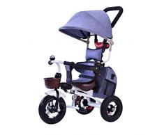 Ydq Tricycle VéLo 3 Roues Poussette Evolutif avec Roues en Caoutchouc Silencieuses pour Enfant BéBé 12 Mois à 72 Mois avec Le Pare-Soleil Et La Tige-Poussoir