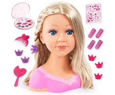 Bayer Design- Tête à Coiffer et Maquiller, Charlene Super Model avec Accessoires, Cheveux blonds, 90088AA