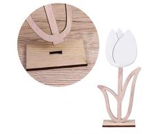 Toyvian Décoration de Fleur en Bois Rustique Artificielle Fleurs décor de Table Ornement pour l'artisanat Chambre d'enfant Salon décoration de Table de Pâques (Solide Tulip)